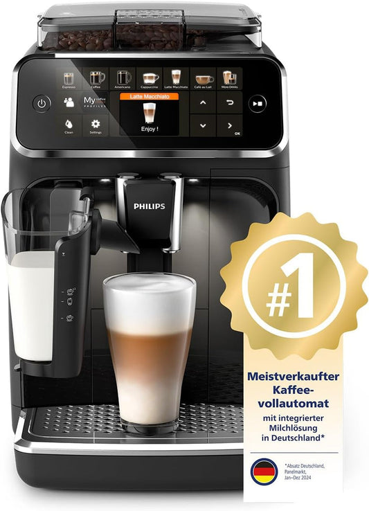 Philips 5400 Series Vollautomatische Kaffeemaschine – 12 Getränke, LatteGo System, TFT-Display, individuell einstellbar (EP5441/50) ☕